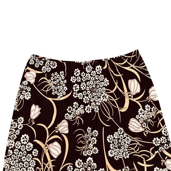 Vintage Y2K 90s BCBG Midi Skirt Black Neutral Floral Medium Boho Festival Retro - Picture 3 of 6